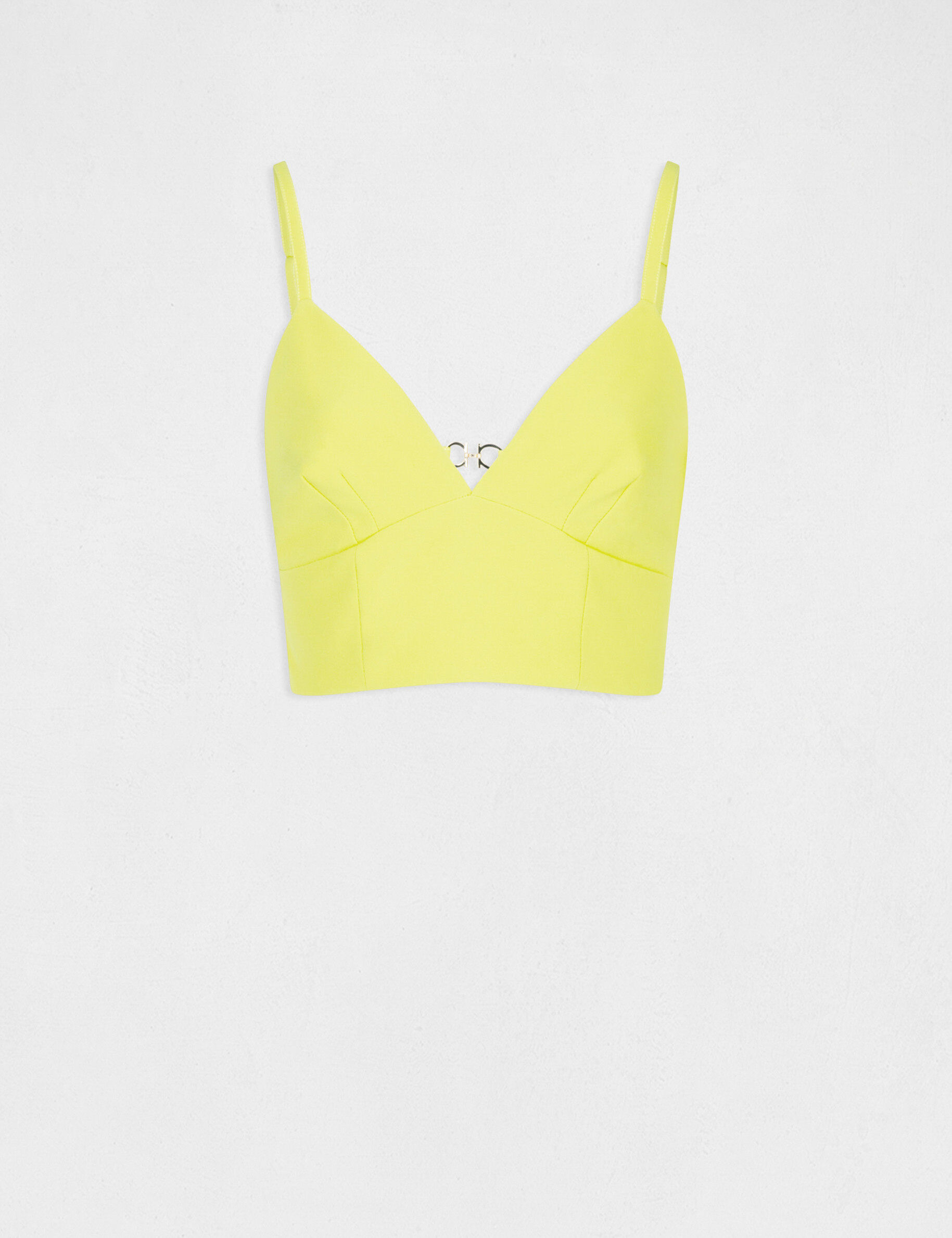 Bustier crop top à ornement dos jaune femme - jaune