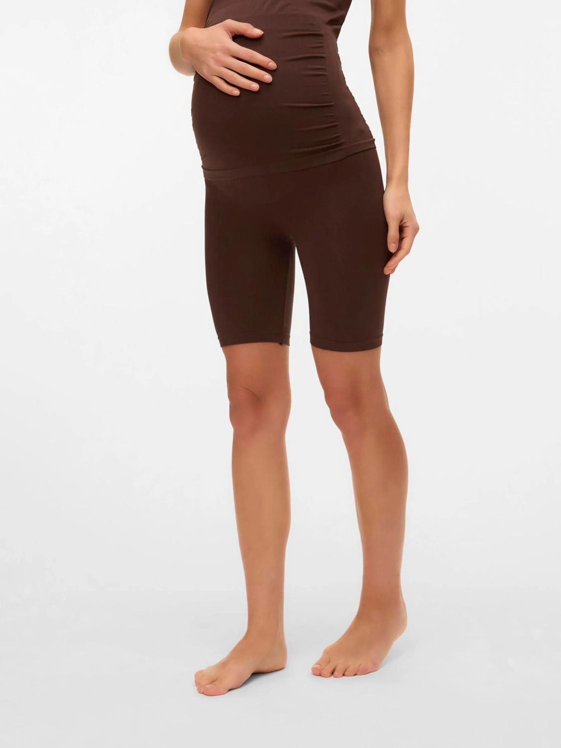 Donkerbruin - Mamalicious Maternity Seamless Leggings