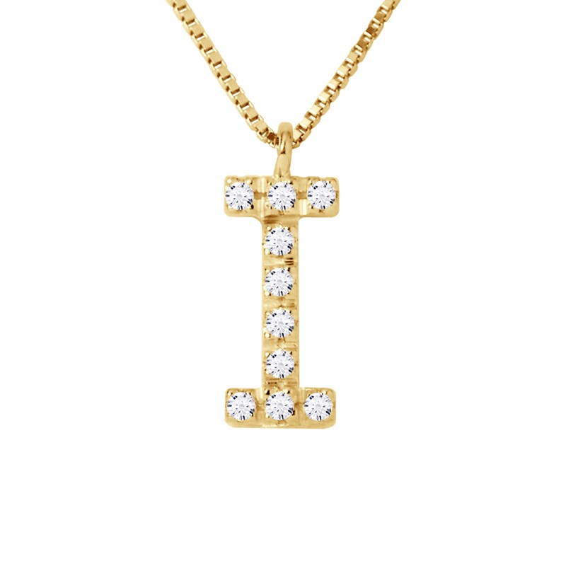 Collier ALPHABET Diamants 0,05 Cts  LETTRE 