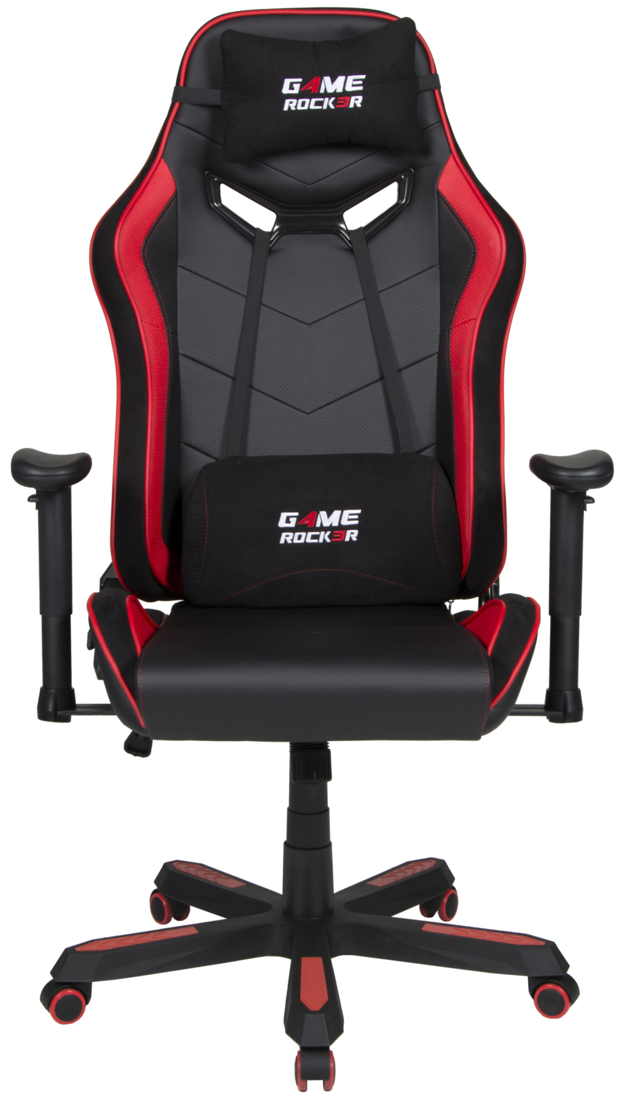 Gaming-Drehstuhl - schwarz-rot - inklusive Kissen