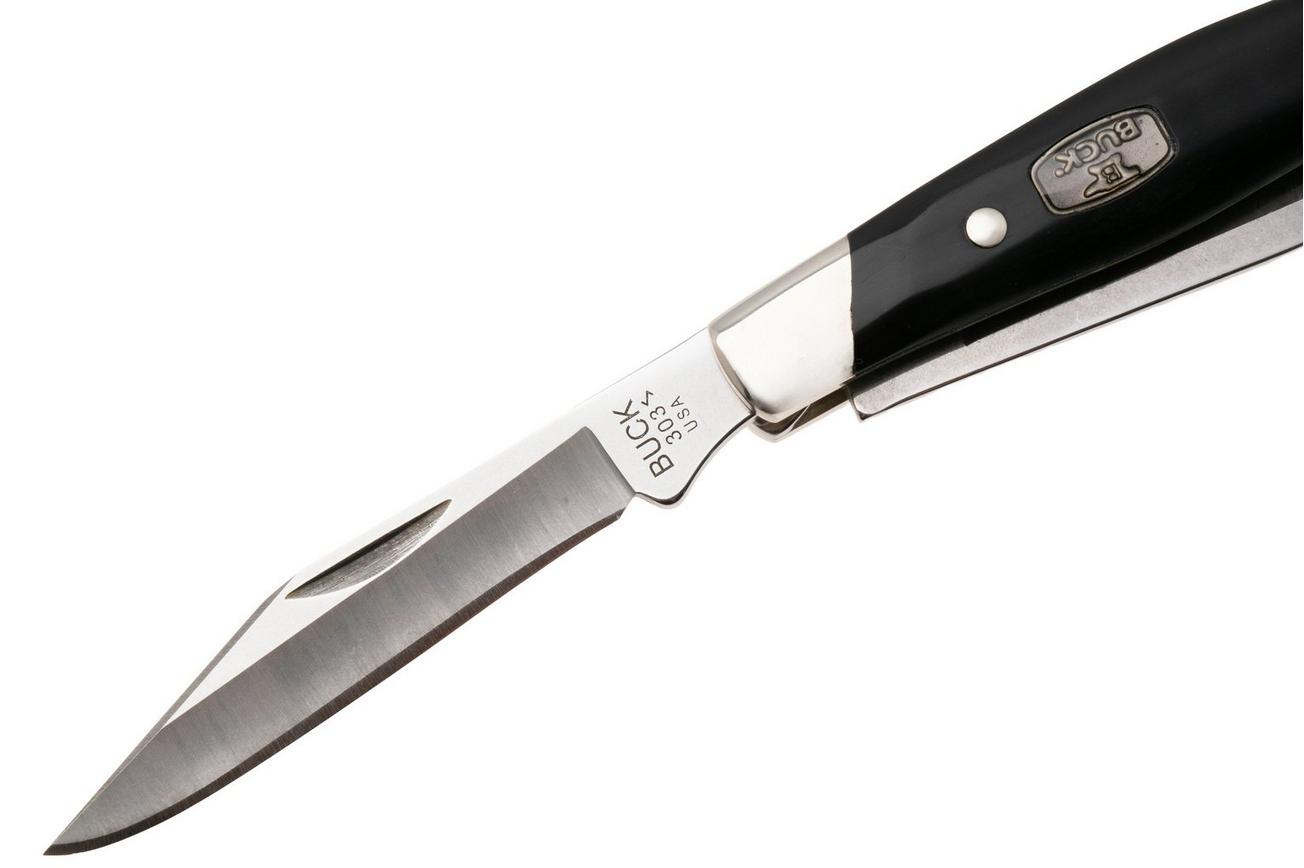 Buck Cadet 0303BKS1 Satin 420HC, Black Synthetic Nickel Silver, zakmes