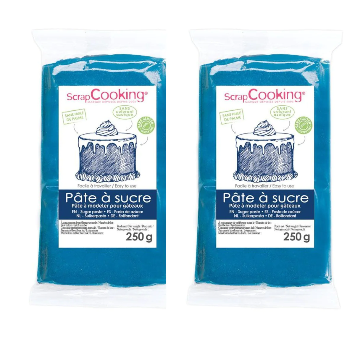 Pâte à sucre bleu foncé 500 g Scrapcooking