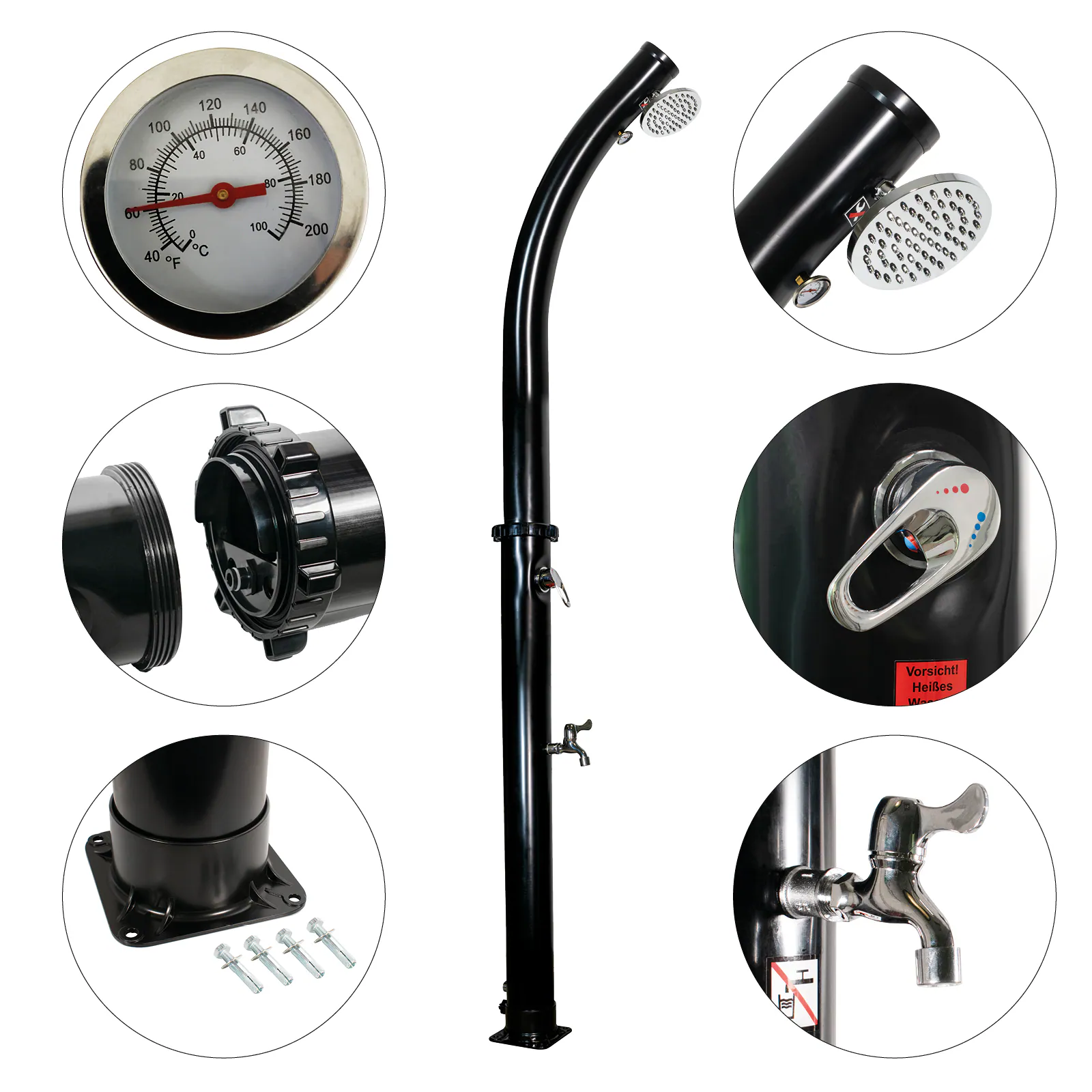 MAUK 18L Solardusche teilbar mit Thermometer
