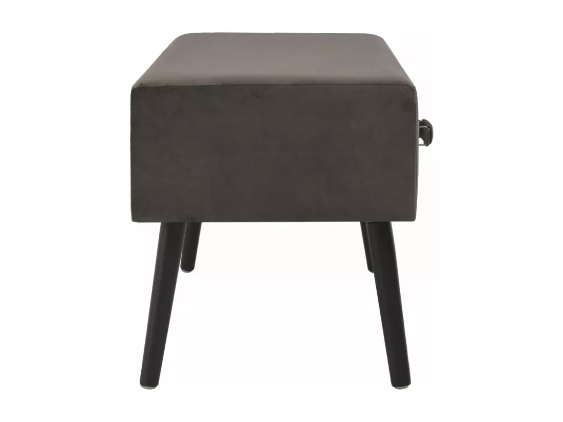 Banc avec tiroirs 80 cm Gris Velours