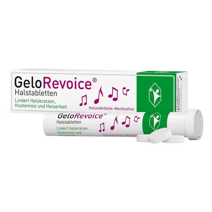 GeloRevoice Halstabletten Holunderblüte-Mentholfrei bei Heiserkeit, 20 St