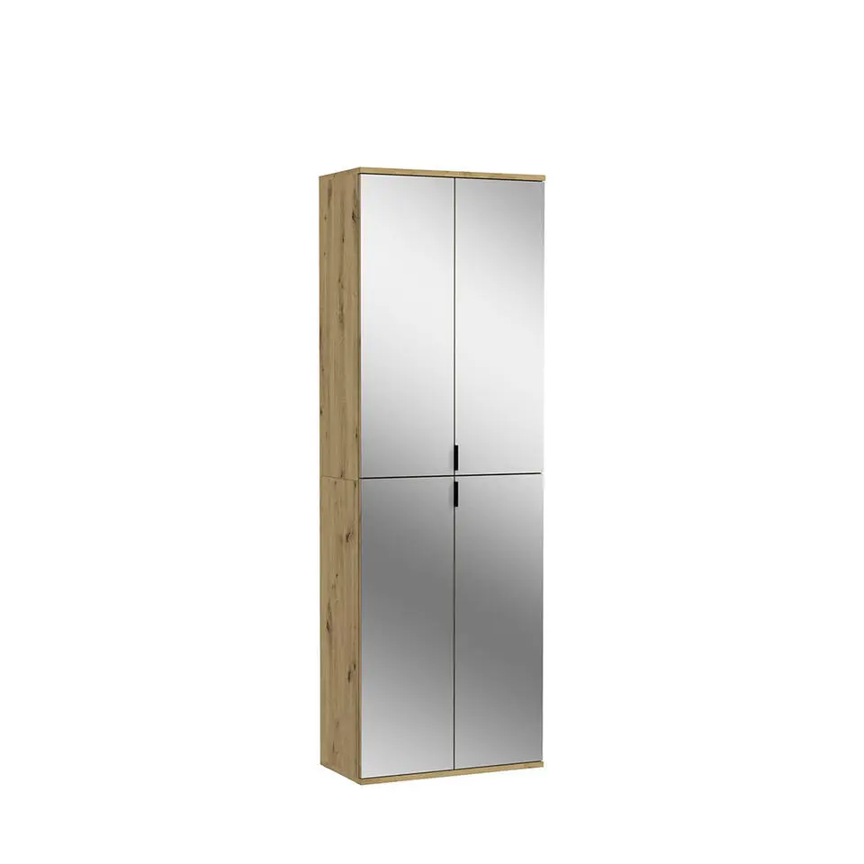 Hioshop ProjektX kledingkast 4 deuren spiegel