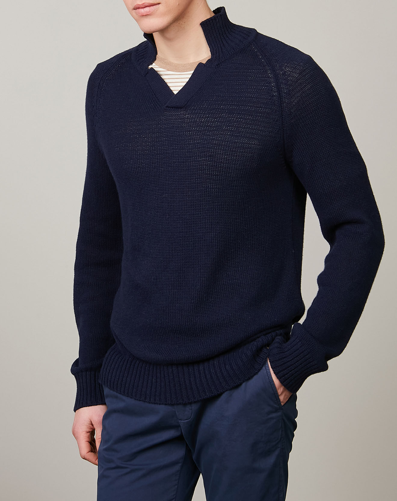Hartford Pull en Coton & Cachemire Open Polo bleu
