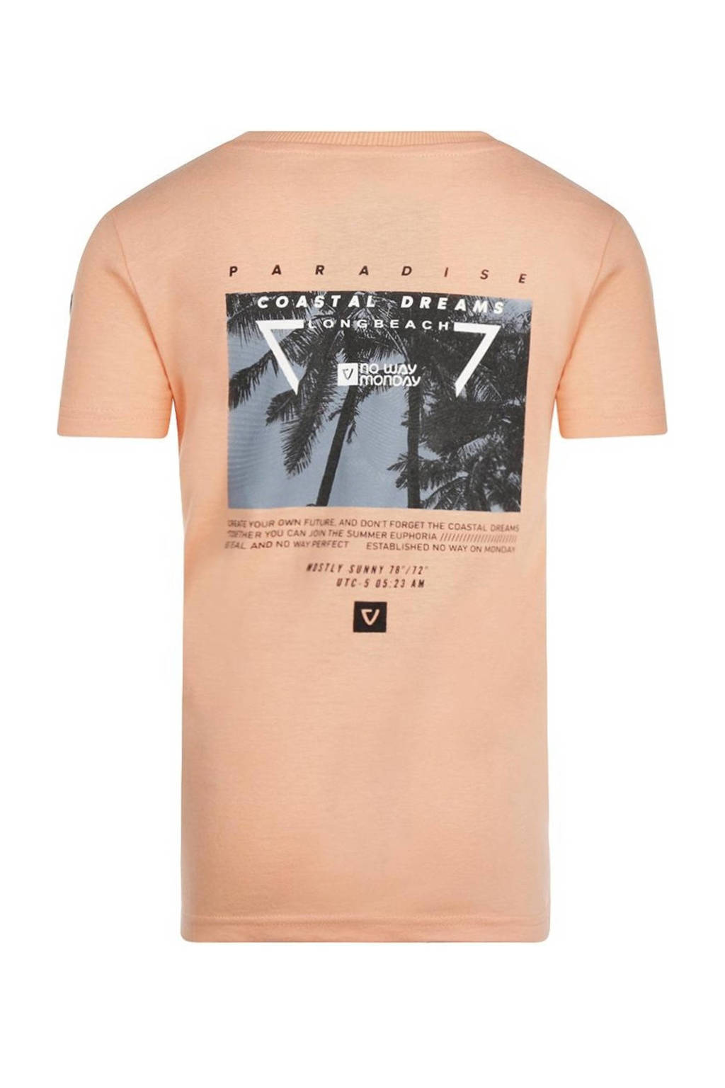 No Way Monday T-shirt met logo oranje