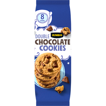Jumbo Double Chocolate Cookies 8 Stuks