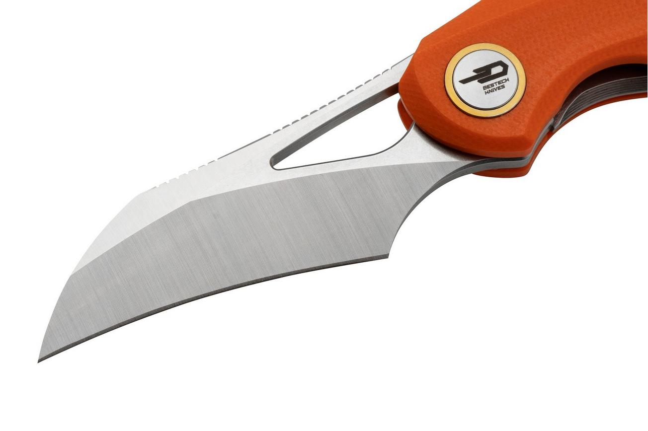 Bestech Bihai Stonewashed Satin, Orange G10 BG53B-1 zakmes, Ostap Hel design