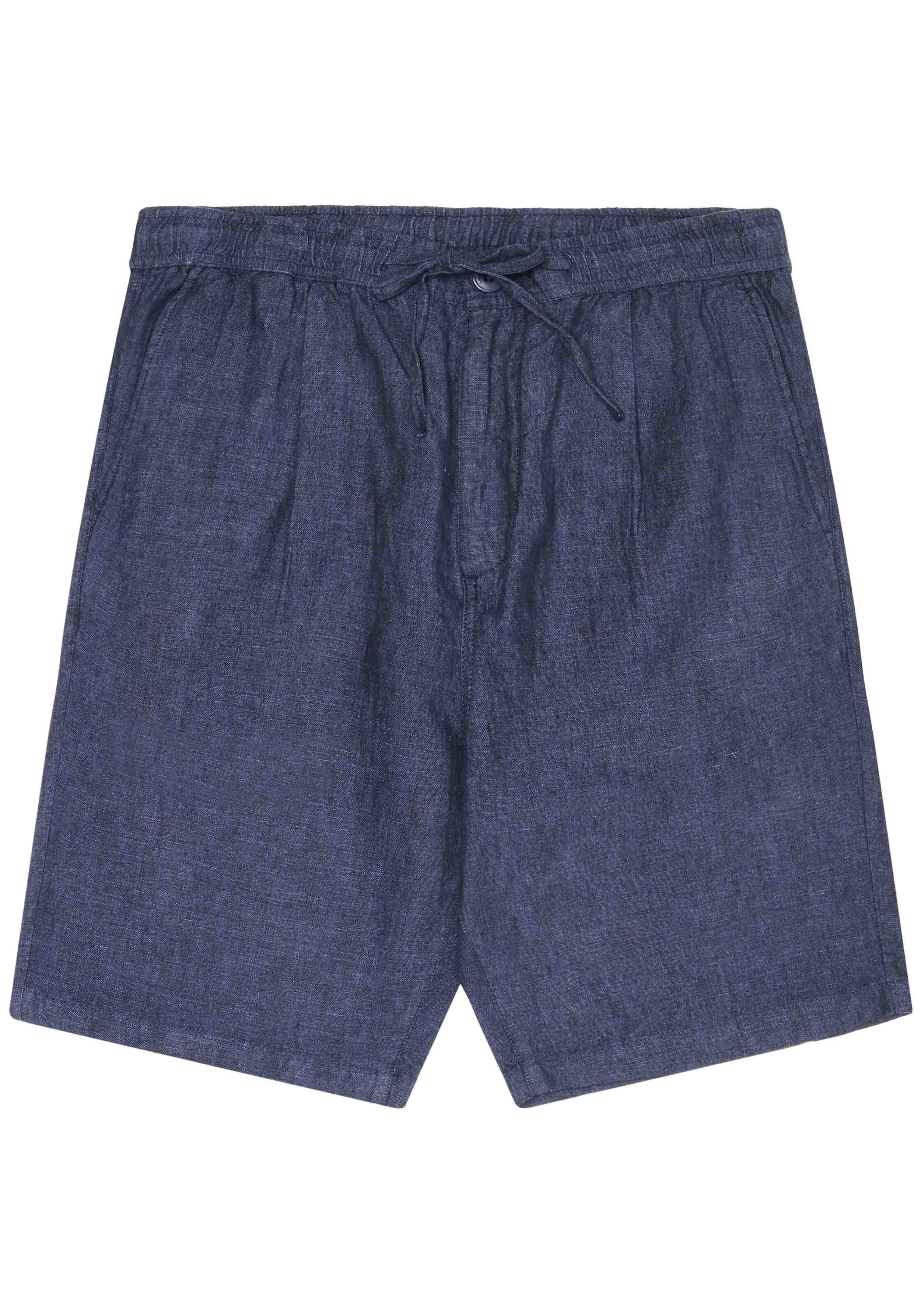 Knowledge Cotton Apparel Leinenshorts Fig Loose Yarndyed - Total Eclipse