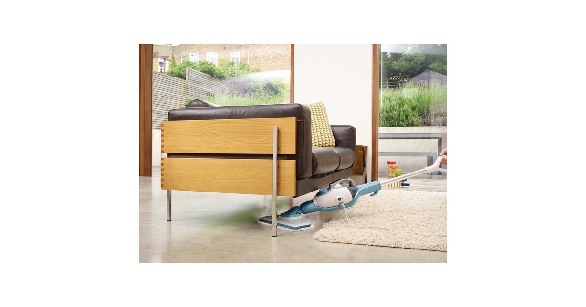 BLACK+DECKERFSMH1321 1600W Steam-mop met 6 accessoires stoomreiniger  (Wit/blauwgrijs)