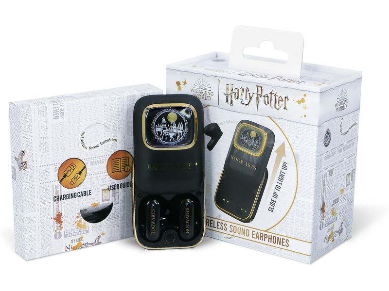 OTL True Wireless In-Ear-Kopfhörer Harry Potter Hogwarts Sl Stylische TWS-Kopfhörer mit Harry Potter Hogwarts-Design und innovativer Slider-Technologie