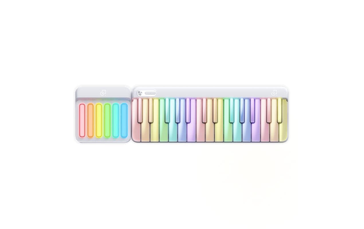 Keyboard PopuPiano 1 Set Weiss<br>Smart Keyboard mit Akkordpad und Lautsprecher