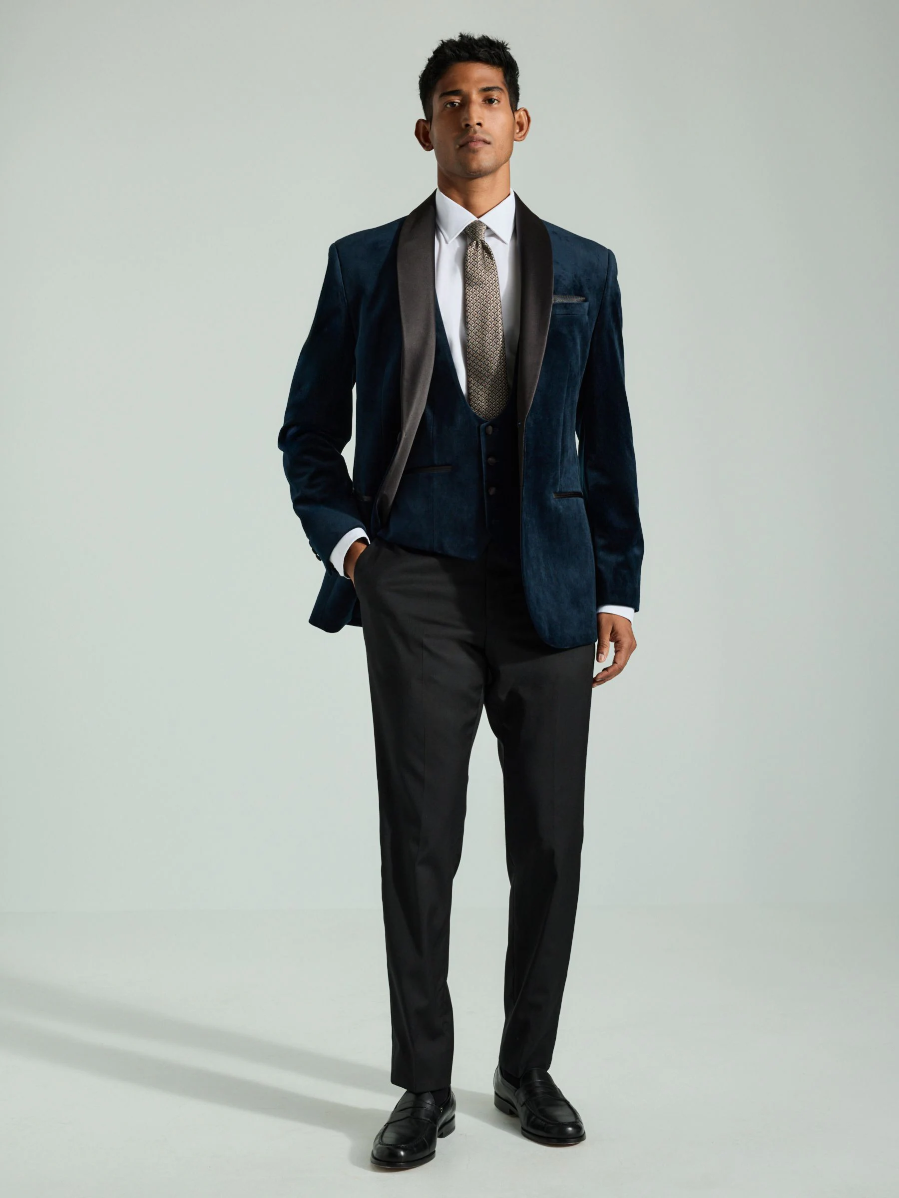 Donkerblauw - Velvet Waistcoat