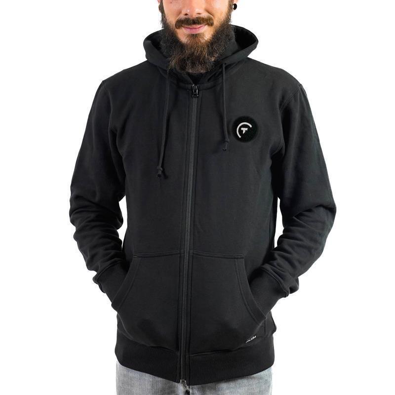Sweat À Capuche Zippé Pêche Personnalisable Sur Vos Traces - Noir