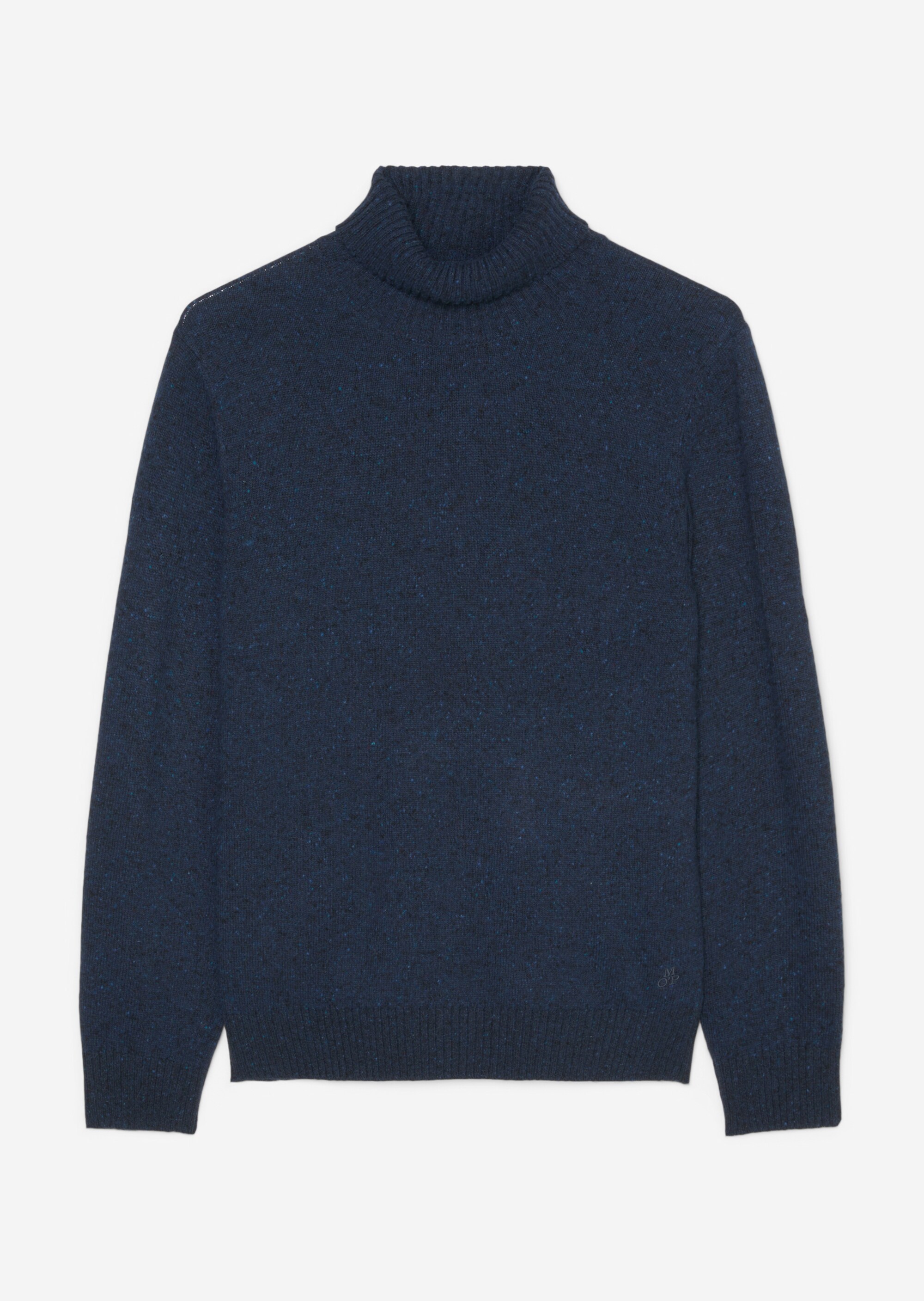 Rollkragen-Pullover regular aus gesprenkeltem Tweedgarn