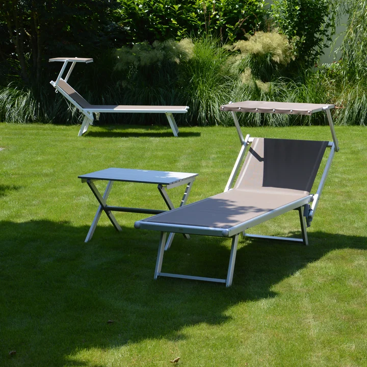 Jan Kurtz - Rimini Classic Sonnenliege, weiss / taupe