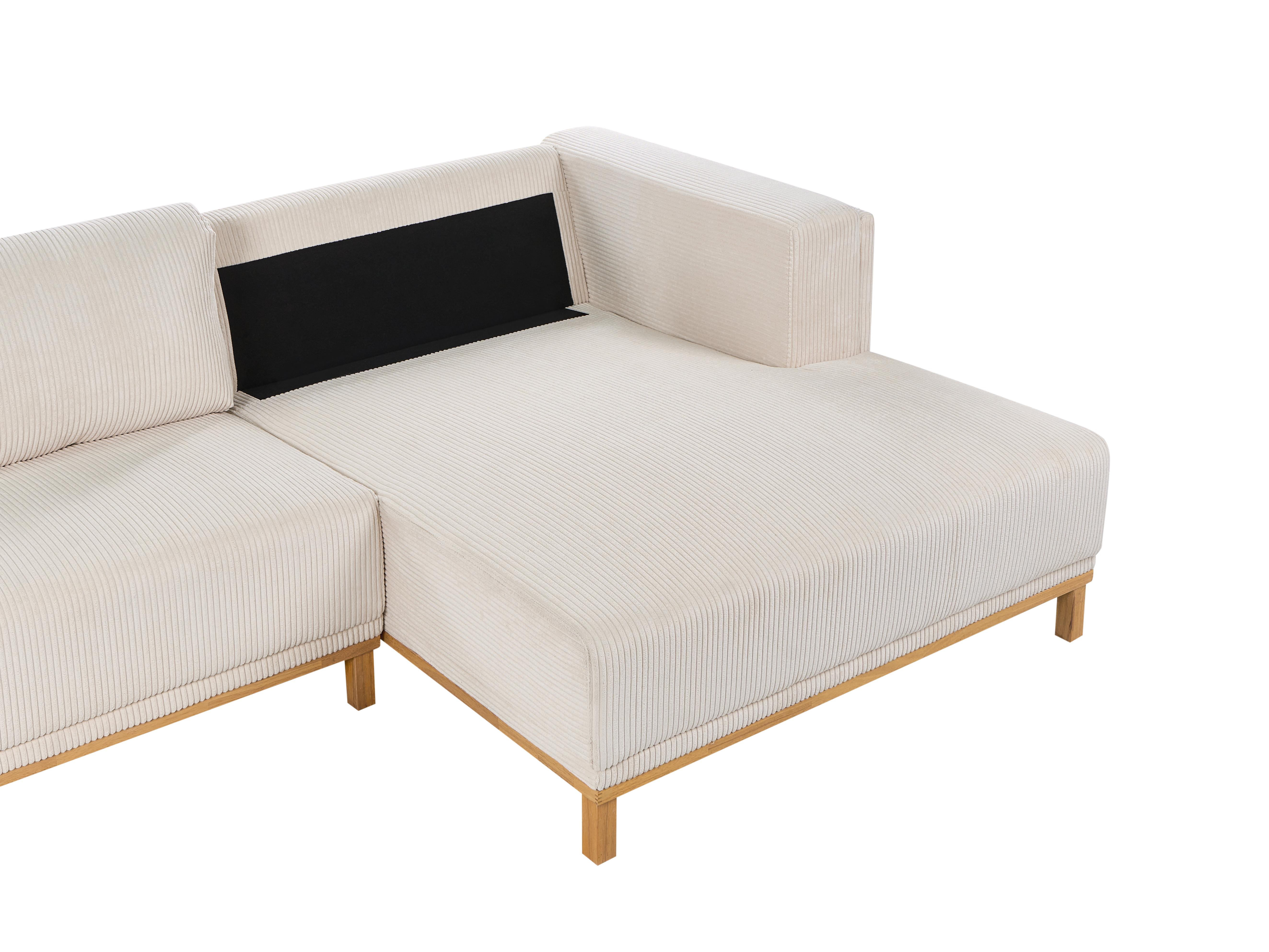 Hoekbank 5-zits VENG Corduroy Lichtbeige linkszijdig