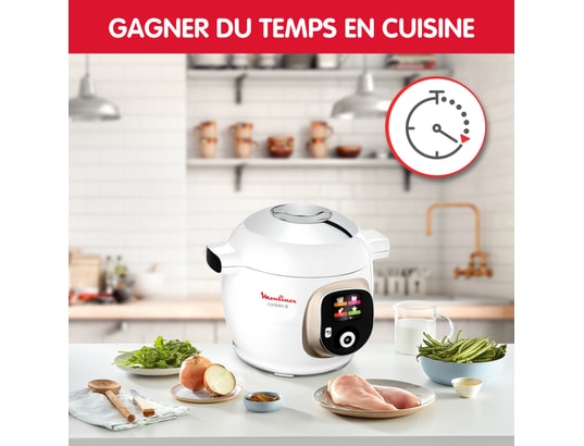 MOULINEX - Multicuiseur Cookeo+ Blanc et Moule 180 recettes YY5412FB