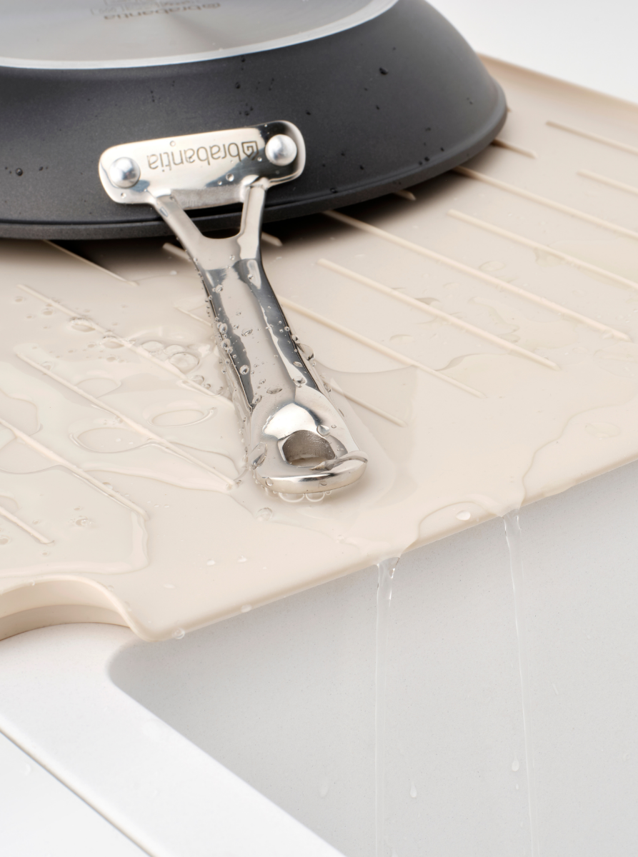 SinkSide Inklapbaar afdruiprek, groot - Soft Beige
