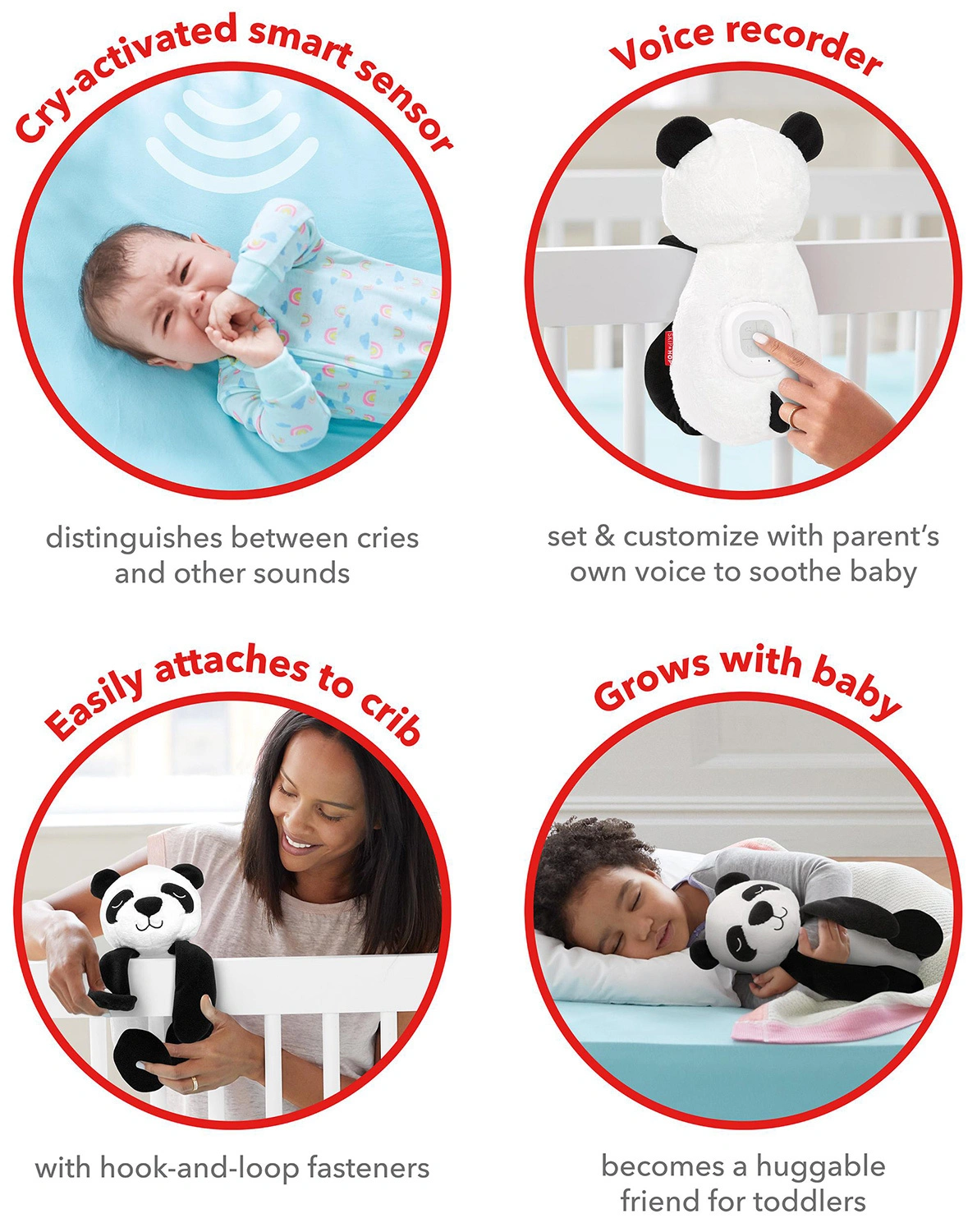 Babytröster PANDA in weiß/schwarz