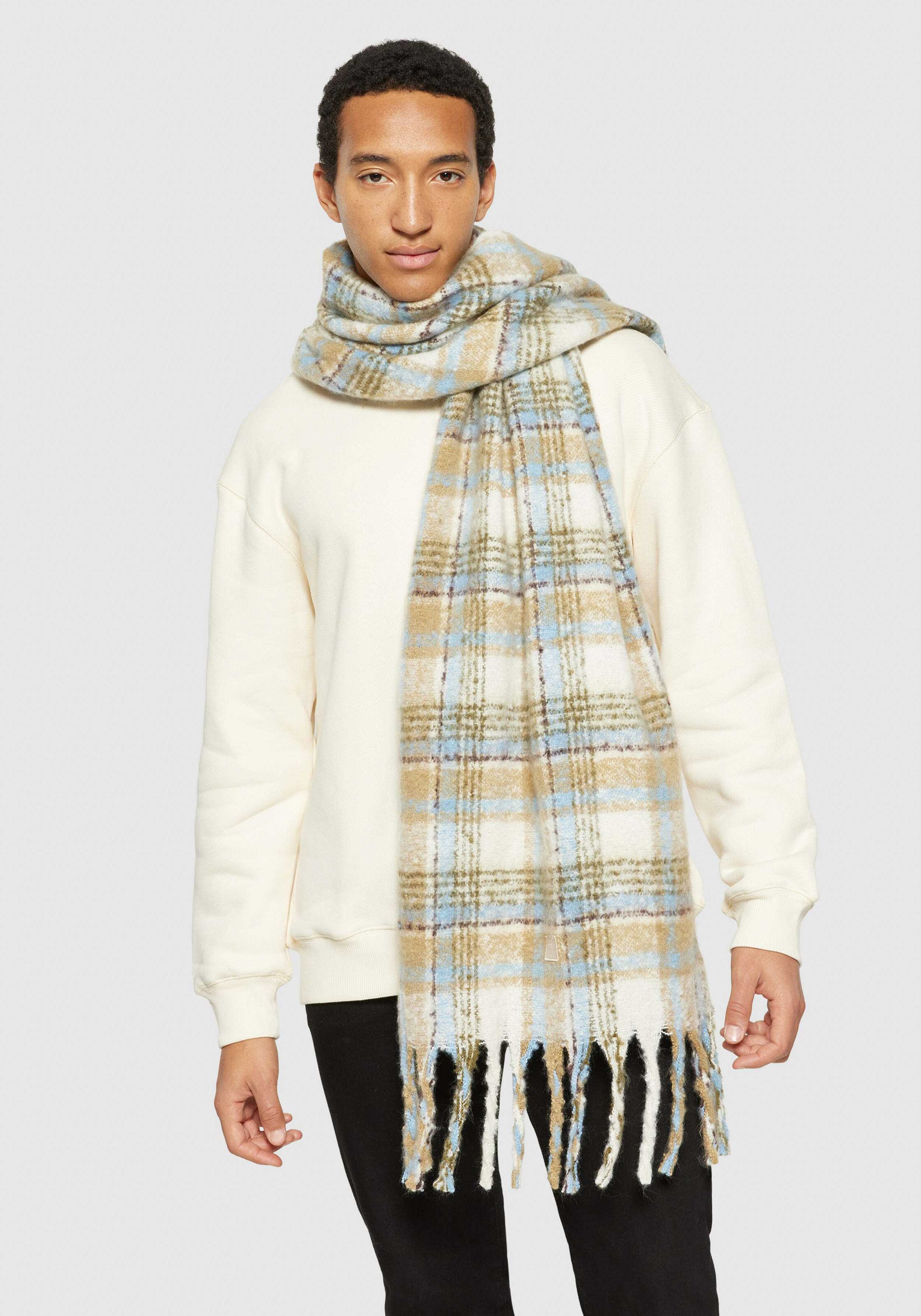 Knowledge Cotton Apparel Schal Checked Scarf Beige Check
