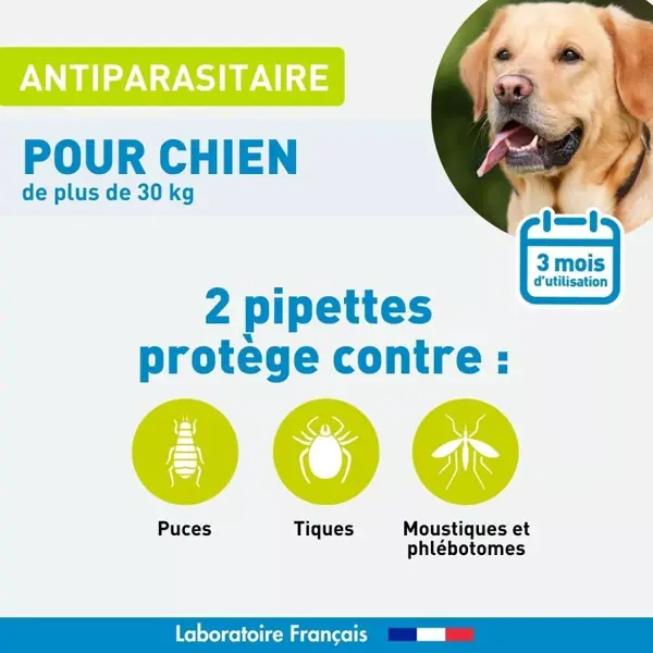 Vetoform Antiparasitaire Grand Chien +30kg 6 pipettes