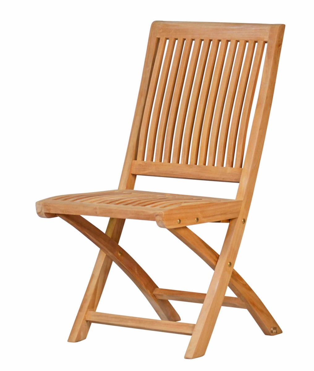 Teakhouten zitset: 2 tuinstoelen en 1 klaptafel (70 x 70 cm), weerbestendig en opvouwbaar
