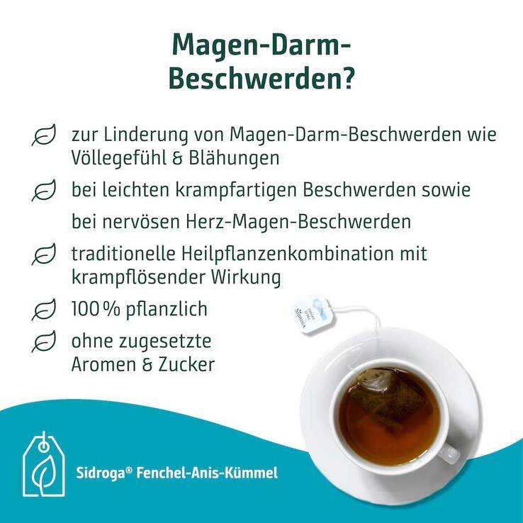 Sidroga Fenchel Anis Kümmel Tee Filterbeutel, 20X2.0 g