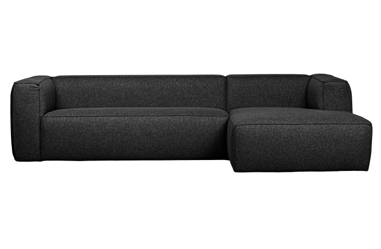 WOOOD Bean bank met chaise longue rechts lichtgrijs gemeleerd