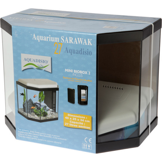 Aquarium Sarawak, noir - 27 litres