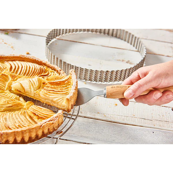 Cercle à tarte perforé cannelé acier inoxydable 32 cm De Buyer