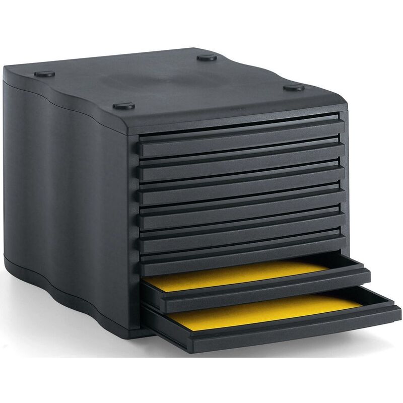 Styro Schubladenbox Styrowave, 8 Schubladen, schwarz