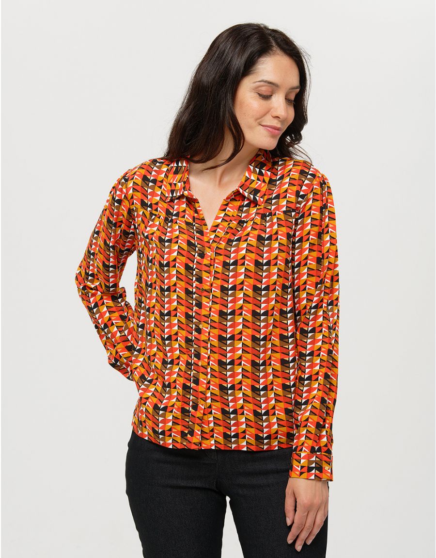 Chemise fluide orange
