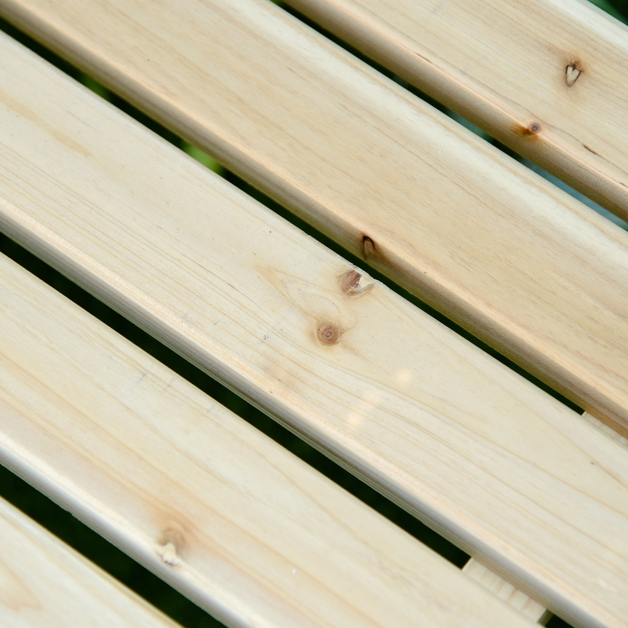 Outsunny Hochbeet mit kleiner Sitzbank naturholz