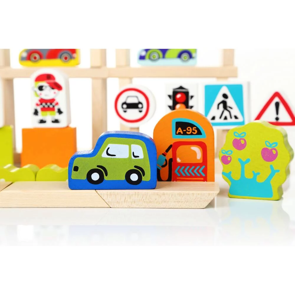 BLOCS DE CONSTRUCTION  EN BOIS - 55 PIECES