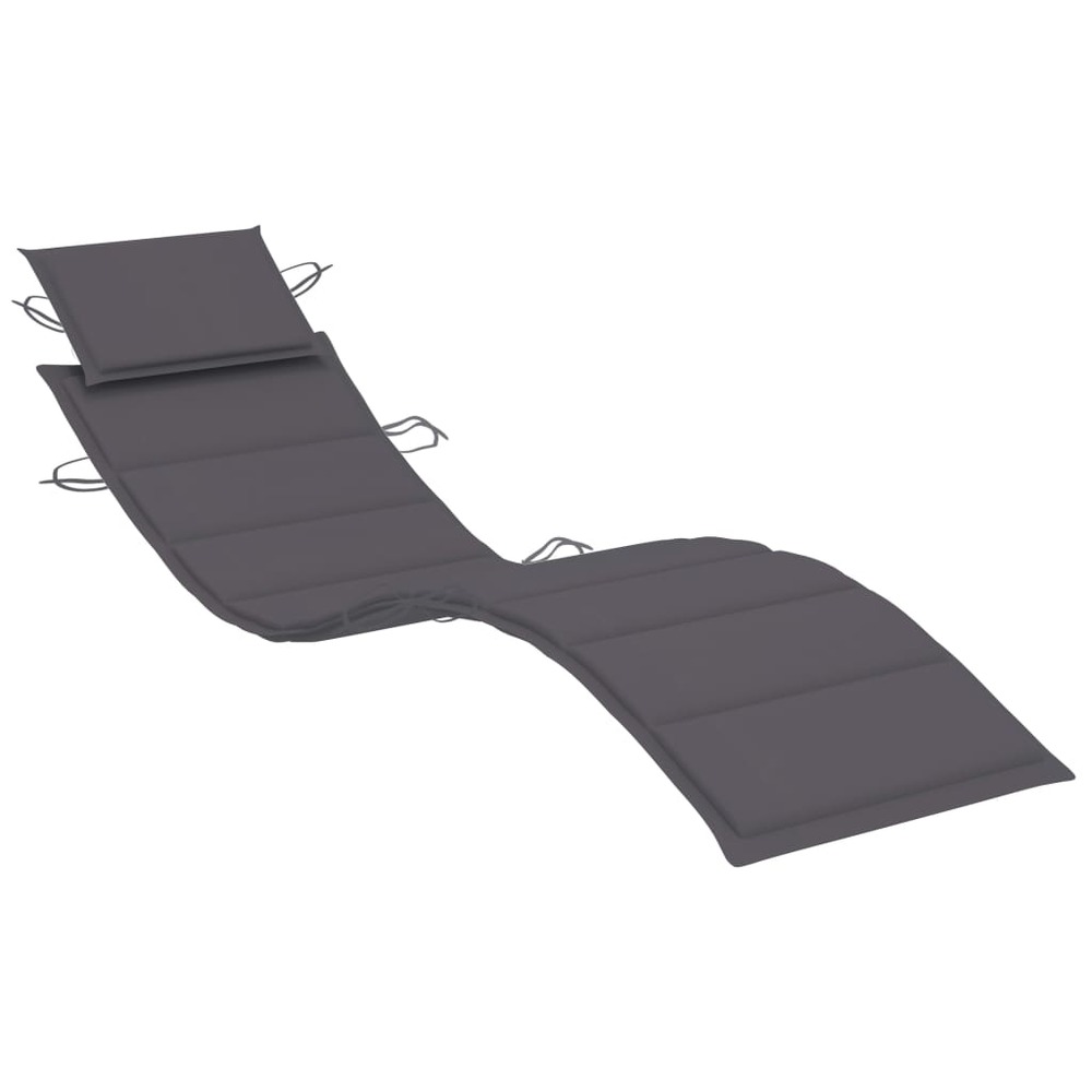 Transat chaise longue bain de soleil lit de jardin terrasse meuble d'extérieur à bascule avec coussin bois de teck solide 02_