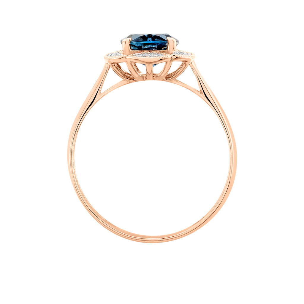 Bague Adryene Or Rose Topaze Et Oxyde De Zirconium