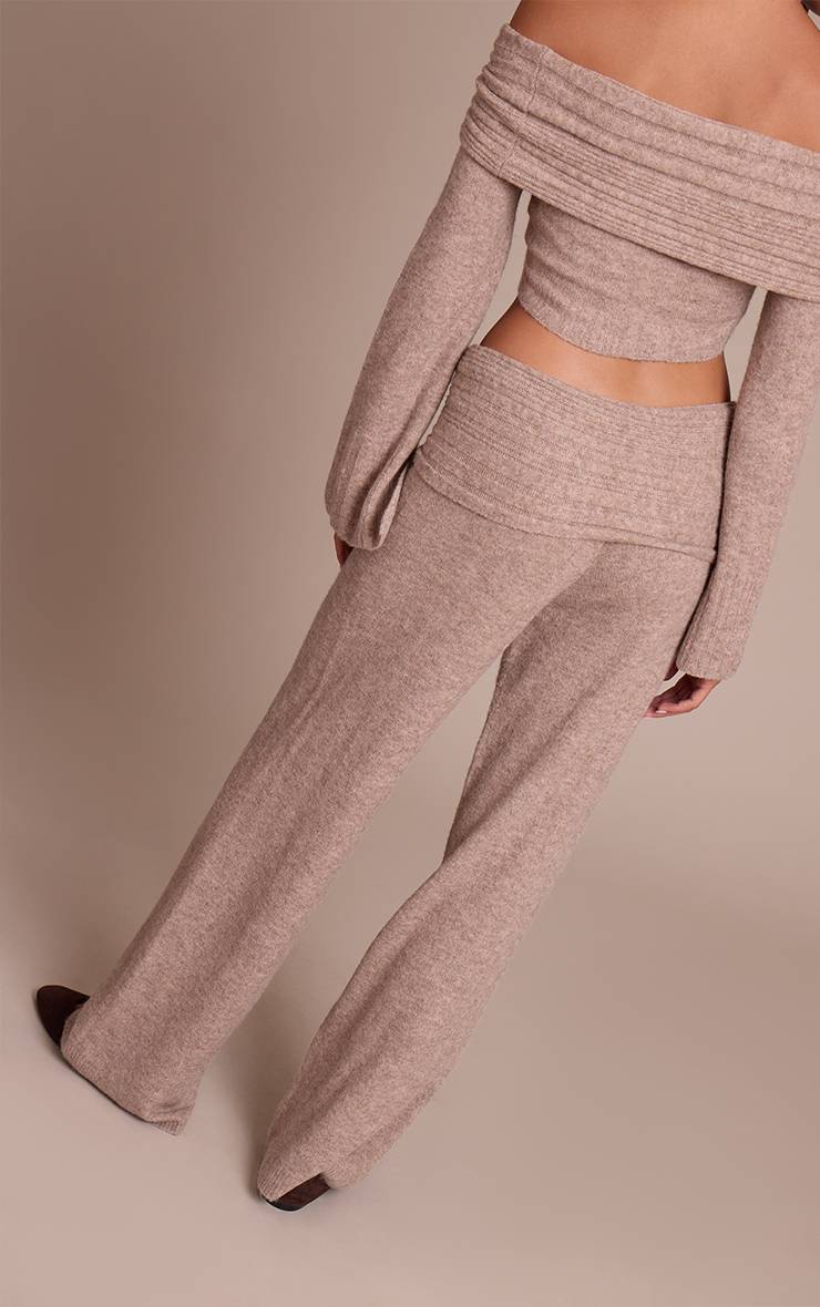Moka Pantalon En Maille Côtelée Souple À Taille Repliée