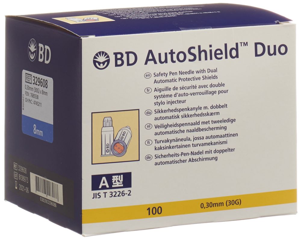 BECTON DICKINSON Sicherheitspennadel<br>100 Stück, 8mm