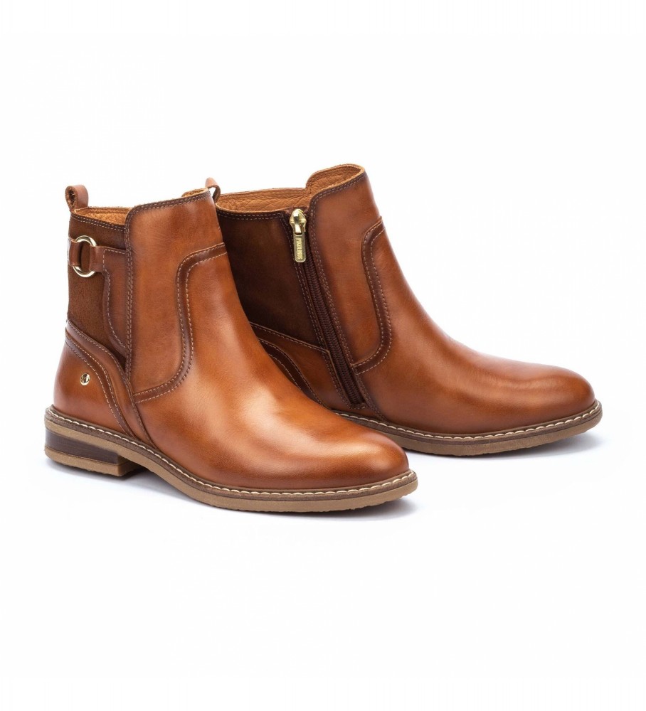 Botas de tornozelo Pikolinos Aldaya em couro marrom