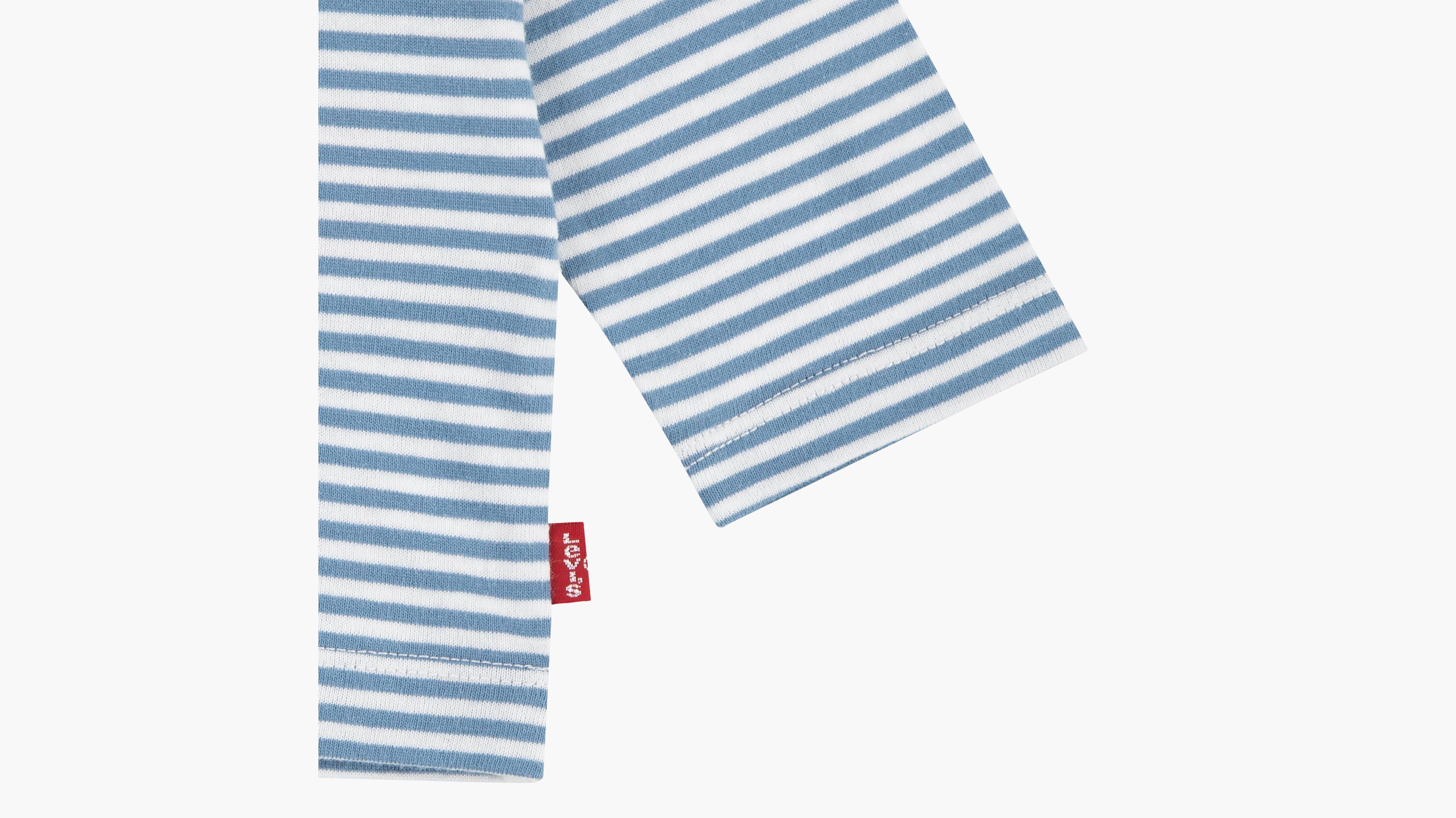 Bébé t-shirt manche longue rayures logo Batwing - Coronet Blue - Bleu
