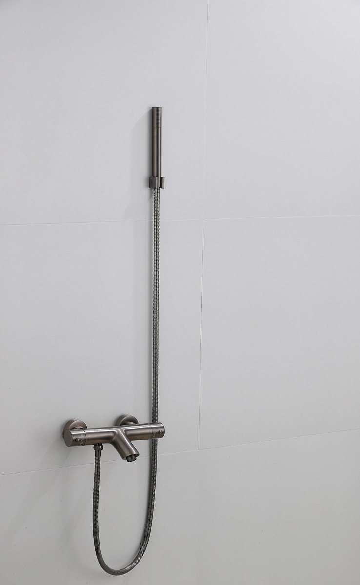 Saniclear Iron thermostatische opbouw badkraan met handdouche verouderd ijzer - gunmetal