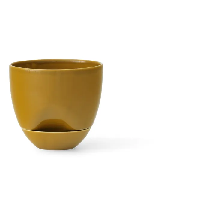 Audo Copenhagen Cache pot Hydrous en céramique  | Jaune