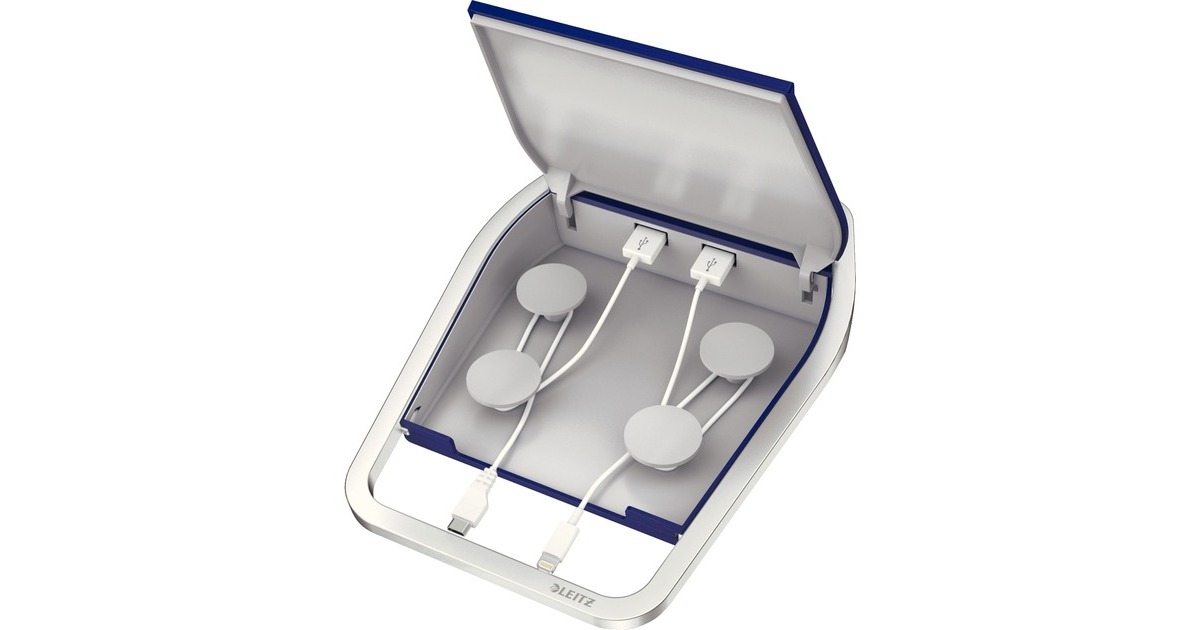 LeitzStyle USB-oplaadstation, 2 poorten  (Blauw)