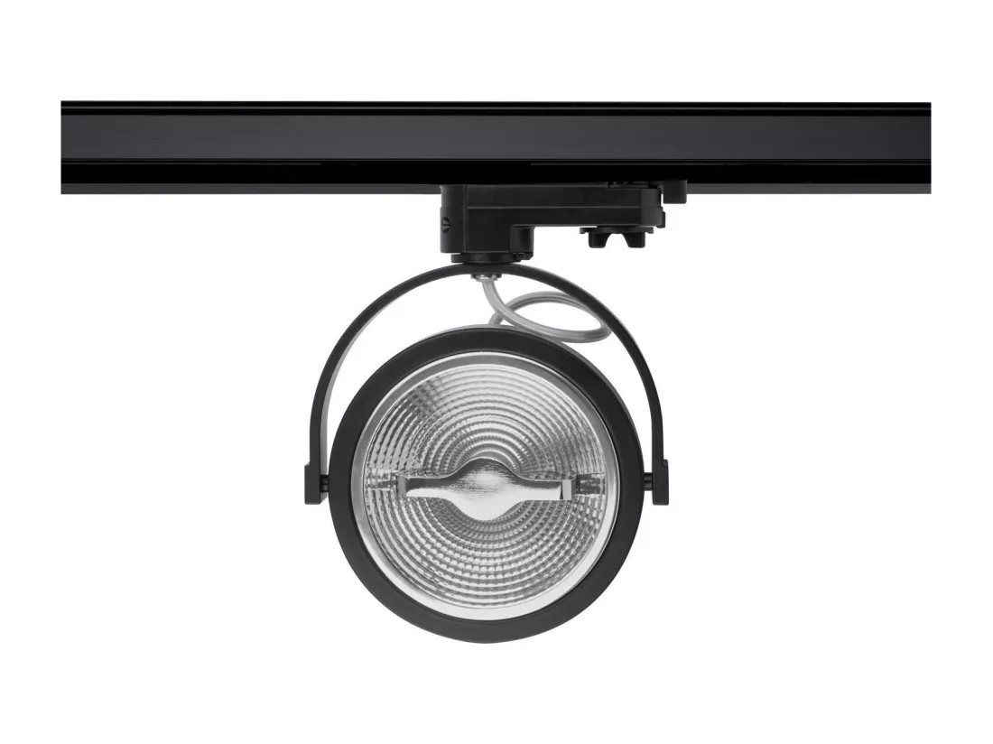 Spot LED sur Rail Triphasé CREE AR111 15W Dimmable Noir 4000K Blanc neutre