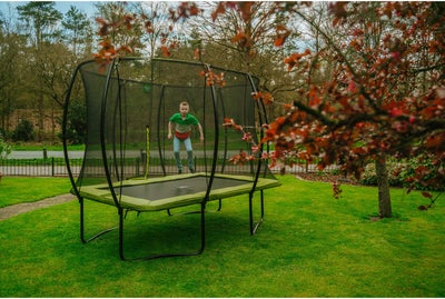 EXIT Silhouette Trampoline inkl. Sikkerhetsnett 214x305 cm, Grønn