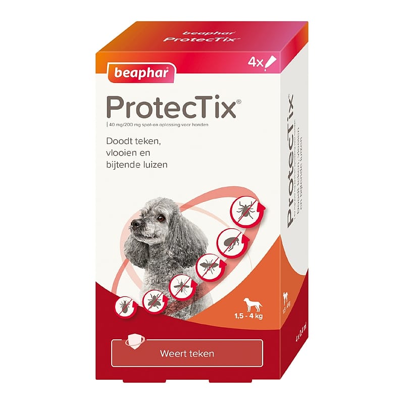 Beaphar ProtecTix Hond 4 pipetten | Tot 4 kg - 4 pipetten | 15204.1