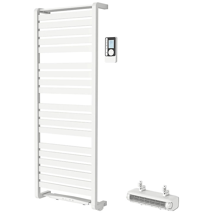 Sèche-serviettes électrique GoodHome Loreto blanc 750W + Soufflerie amovible GoodHome Acilia blanc 1000W